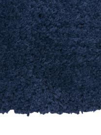 Tapis d'entrée moelleux à poils longs bleu foncé Leighton, Bleu foncé, larg. 80 x long. 200 cm