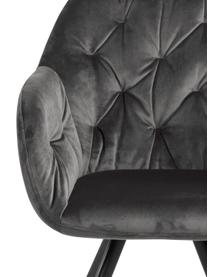 Chaise pivotante velours gris foncé Lucie, Velours gris foncé, larg. 58 x prof. 62 cm
