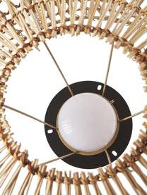 Mobiele dimbare tripod LED vloerlamp Amalfi met afstandsbediening, Lampenkap: natuurlijke vezel, Bruin, zwart, Ø 49 x H 148 cm