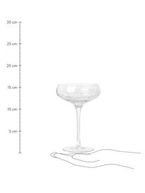 Mundgeblasene Champagnerschalen Bubble mit dekorativen Luftbläschen, 4 Stück, Glas, Transparent, Ø 11 x H 16 cm, 200 ml
