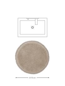 Okrągły dywanik łazienkowy z bawełny organicznej Loose, 100% bawełna organiczna z certyfikatem BCI, Beżowy, Ø 70 cm
