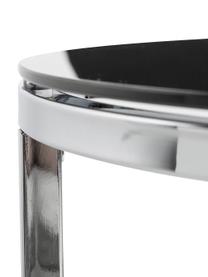 Stolik pomocniczy ze szklanym blatem Cross, Nogi: metal chromowany, Blat: szkło, Czarny, srebrny, Ø 55 x W 45 cm