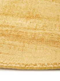 Tapis rond en viscose tissé main Jane, Jaune moutarde, Ø 150 cm (taille M)