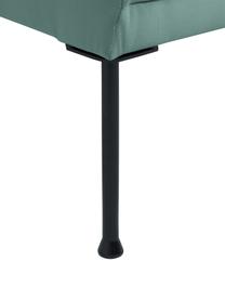 Chaise longue in velluto con piedini in metallo Fluente, Rivestimento: velluto (copertura in pol, Struttura: legno di pino massiccio, , Piedini: metallo verniciato a polv, Velluto verde chiaro, Larg. 202 x Prof. 85 cm, schienale a destra
