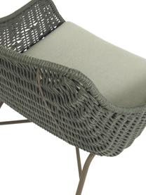 Garten-Loungesessel Abeli, Sitzschale: Seil, gefärbt, Gestell: Metall, verzinkt und lack, Bezug: Stoff, Grün, B 68 x T 67 cm