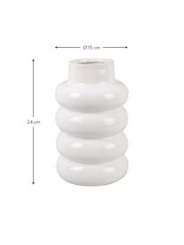 Keramik-Vase Bobbly Glazed, Keramik, Weiß, Ø 15 x H 24 cm