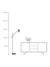 Leeslamp Cassandra, Lampenkap: gepoedercoat metaal, Lampvoet: gepoedercoat metaal, Mat zwart, B 75 x H 152 cm
