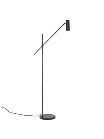 Moderne leeslamp Cassandra in zwart, Lampenkap: gepoedercoat metaal, Lampvoet: gepoedercoat metaal, Zwart, B 75 x H 152 cm