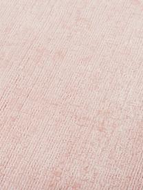 Rond handgeweven viscose vloerkleed Jane in roze, Onderzijde: 100% katoen, Roze, Ø 150 cm (maat M)