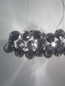 Grande suspension design grappe à sphères multiples en verre chromé Gross Bar, Chrome, larg. 80 x haut. 36 cm