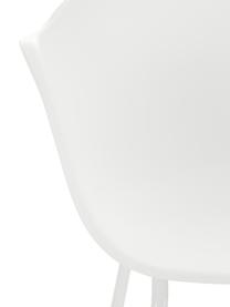 Tuinstoel Claire in wit, Zitvlak: 65% kunststof, 35% glasve, Poten: gepoedercoat metaal, Wit, B 60 x H 54 cm