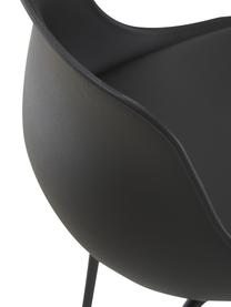 Kunstleren barkrukken Tina in zwart, 2 stuks, Bekleding: kunstleer (polyurethaan), Poten: gepoedercoat metaal, Zwart, B 49 cm x H 94 cm