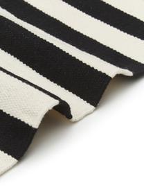 Ręcznie tkany dywan kilim Donna, Czarny, kremowobiały, w paski, S 160 x D 230 cm (Rozmiar M)