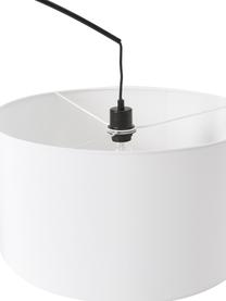 Lampada grande ad arco in bianco-nero Niels, Base della lampada: metallo spazzolato, Paralume: tessuto, Nero, bianco, Ø 50 x Alt. 218 cm