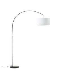 Grand lampadaire arc Niels, Blanc, noir, larg. 157 x haut. 218 cm