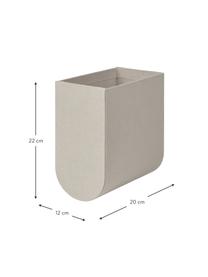 Scatola portaoggetti fatta a mano Curved, Rivestimento: 100% cotone, Greige, Larg. 12 x Alt. 22 cm