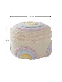 Pouf per bambini in cotone Sunita, Rivestimento: 100% cotone, Beige, multicolore, Ø 40 x Alt. 28 cm