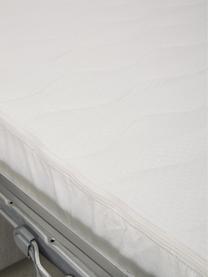 Slaapbank Morgan (2-zits) in crèmewit, uitklapbaar, Bekleding: 100% polyester, Poten: massief grenenhout, gelak, Geweven stof crèmewit, 187 x 92 cm