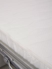 Slaapbank Morgan (2-zits) in greige, uitklapbaar, Bekleding: 100% polyester, Poten: massief grenenhout, gelak, Geweven stof greige, B 187 x D 92 cm