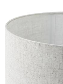 Große Keramik-Tischlampe Colett in organischer Form, Lampenschirm: Leinengemisch, Lampenfuß: Keramik, Beige, Weiß, Ø 35 x H 53 cm