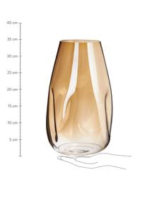 Jarrón grande de vidrio soplado artesanalmente Luster, Vidrio soplado artesanalmente, Champán, Ø 20 x Al 35 cm