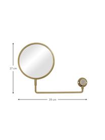 Verstellbarer Wandspiegel Tesia mit Vergrößerung, Rahmen: Metall, Spiegelfläche: Spiegelglas, Dekor: Marmor, Goldfarben, B 39 x H 27 cm