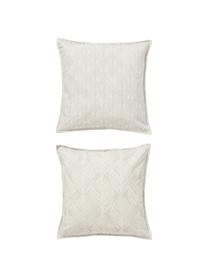 Kissenhüllen Armanda mit grafischem Muster, 2er-Set, 80 % Polyester, 20 % Baumwolle, Beigetöne, B 45 x L 45 cm