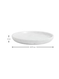 Kleines Marmor-Deko-Tablett Lorka, Marmor, Weiß, marmoriert, Ø 17 cm