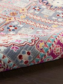 Vloerkleed Vintage Kashan met kleurrijk vintage patroon, Bovenzijde: 100% polypropyleen, Onderzijde: latex, Blauw- en roze tinten, B 120 x L 180 cm (maat S)
