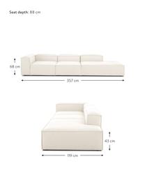 Modulare XL-Ottomane Lennon, Bezug: 100% Polyester Der strapa, Gestell: Massives Kiefernholz, FSC, Füße: Kunststoff, Webstoff Beige, B 357 x T 119 cm, Rückenlehne links