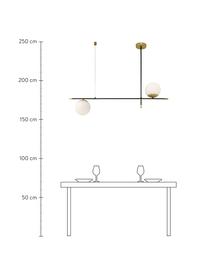 Große Design Pendelleuchte Nostalgia, Baldachin: Metall, beschichtet, Dekor: Metall, beschichtet, Schwarz, Goldfarben, B 95 x H 76 cm