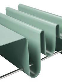 Moderne metalen salontafel Julia met groene tijdschriftenrek, Gepoedercoat metaal, Groen, B 85 x H 32 cm