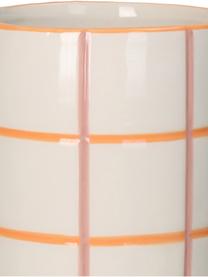Wazon Stripe, Dolomit, Kremowobiały, pomarańczowy, blady różowy, Ø 11 x W 22 cm