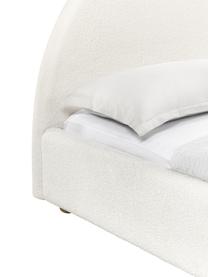 Bouclé gestoffeerd bed Ebba, Bekleding: teddy (100% polyester) Me, Frame: massief grenenhout en pla, Poten: massief grenenhout, Bouclé crèmewit, B 160 x L 200 cm