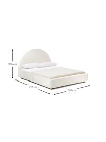 Buklé čalúnená posteľ Ebba, Buklé krémovobiela, Š 140 x D 200 cm
