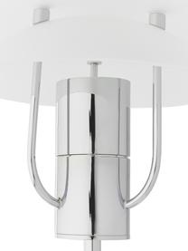Tischlampe Kali, Lampenschirm: Glas, Lampenfuß: Metall, beschichtet, Weiß, Chromfarben, Ø 35 x H 40 cm