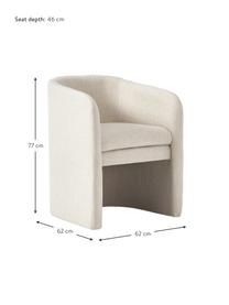 Chaise à accoudoirs Mairo, Tissu beige, larg. 62 x haut. 77 cm