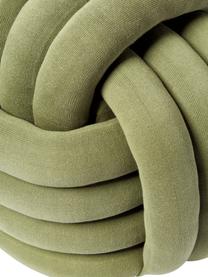 Geknoopte poef Twist, Bekleding: 100 % katoen, Kaki, B 54 x H 45 cm