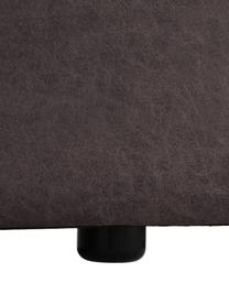 Diván modular grande de cuero reciclado Lennon, Tapizado: cuero reciclado (70% cuer, Estructura: madera de pino maciza, ma, Patas: plástico Las patas están , Cuero marrón grisaceo, An 357 x F 119 cm, respaldo izquierdo