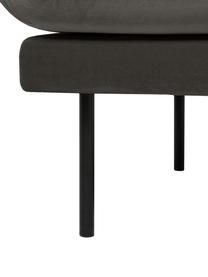 Reposapiés puf de terciopelo Moby, Tapizado: terciopelo (poliéster de , Estructura: madera de pino maciza, Patas: metal con pintura en polv, Terciopelo marrón grisáceo, An 78 x Al 48 cm