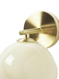 Wandleuchte Josie aus Opalglas, Lampenschirm: Opalglas, Cremeweiß, Goldfarben, Ø 15 x H 21 cm