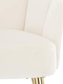 Fluwelen fauteuil Helle in crèmewit, Bekleding: fluweel (polyester), Poten: gepoedercoat metaal, Fluweel crèmewit, B 65 x D 65 cm