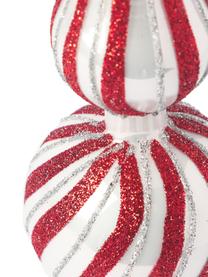 Weihnachtsbaumspitze Swirly, Glas, Rot, Silberfarben, Ø 8 x H 13 cm