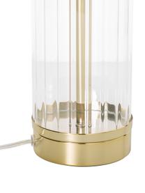 Lampada da tavolo grande con base in vetro Gabor, Paralume: tessuto, Base della lampada: metallo, vetro, Bianco, dorato, Ø 35 x Alt. 64 cm