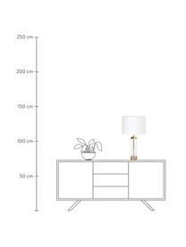 Lámpara de mesa grande Gabor, estilo clásico, Pantalla: tela, Cable: plástico, Crema, dorado, Ø 35 x Al 64 cm