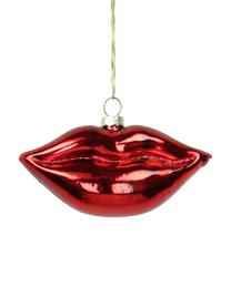 Baumanhänger Lips, 2 Stück, Rot, glänzend, 9 x 5 cm