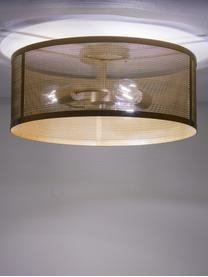 Plafondlamp Goldy van metaal, Lampenkap: gecoat metaal, Baldakijn: gecoat metaal, Goudkleurig, Ø 45 x H 21 cm
