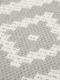 In- & outdoor loper Miami, 86% polypropyleen, 14% polyester, Grijs, wit, B 80 x L 300 cm