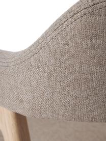 Chaise rembourrée en bois Santiano, Tissu beige, larg. 58 x prof. 58 cm
