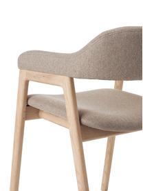 Chaise rembourrée en bois Santiano, Tissu beige, larg. 58 x prof. 58 cm